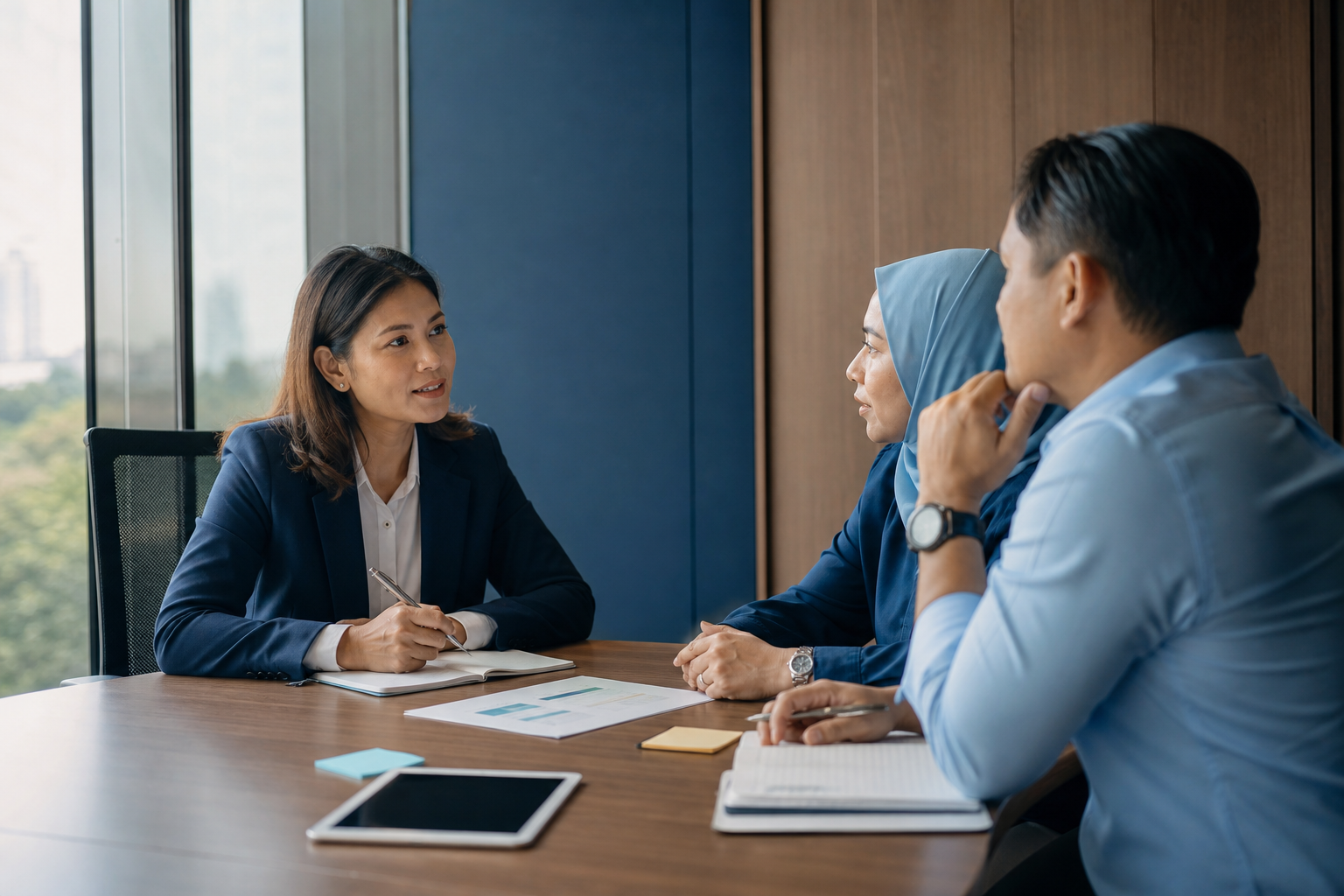 Airspaces advisor listening to a Malaysian organisation's training needs